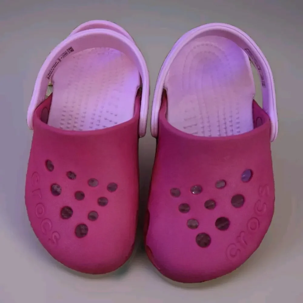 Crocs Electro Clogs Water Pink Kids Child Two Tone Walking Beach Sizw 8c‎